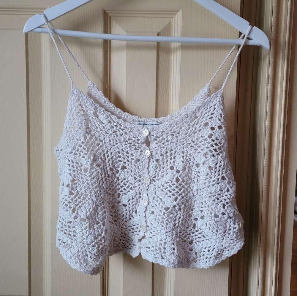 White Crochet Crop Top